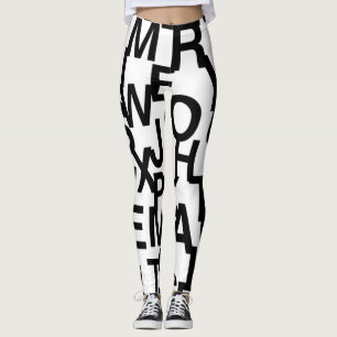 Leggings Motif moderne, abstrait, désordonné avec des lettr