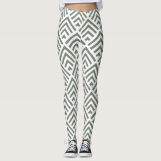 Leggings Motif moderne classique gris blanc gris géométriqu