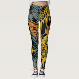 Leggings Motif moderne de palmiers tropicaux