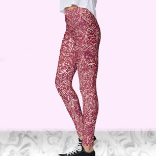 Leggings Motif moderne et design rouge et blanc