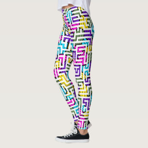 Leggings Motif moderne géométrique coloré