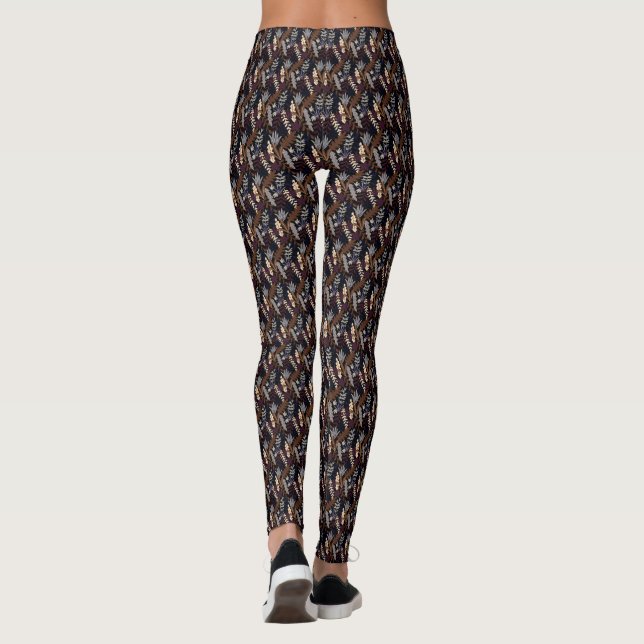 Leggings Motif moderne rétro Brown (Dos)