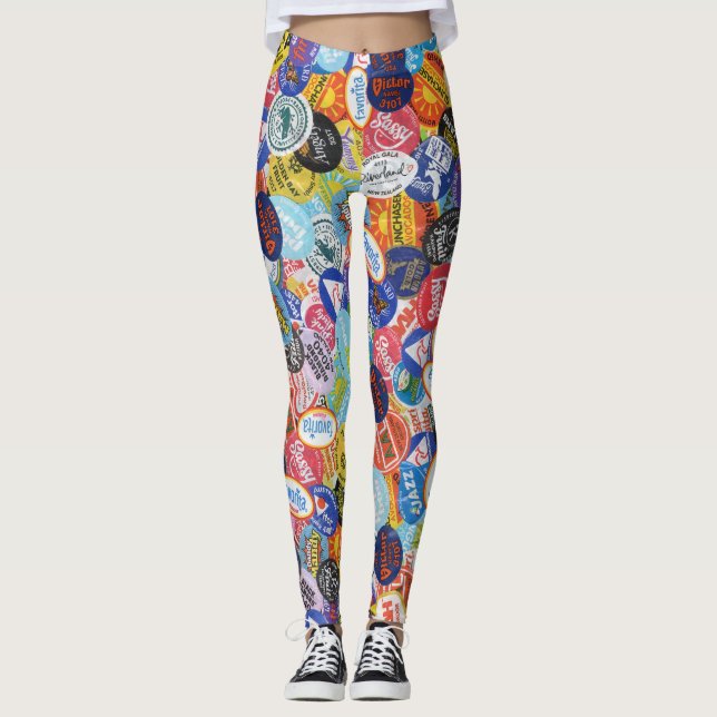 Leggings Motif Montage Sticker Fruit (Devant)