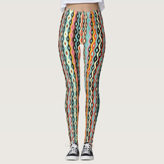 Leggings Motif multicolore abstrait (Devant)