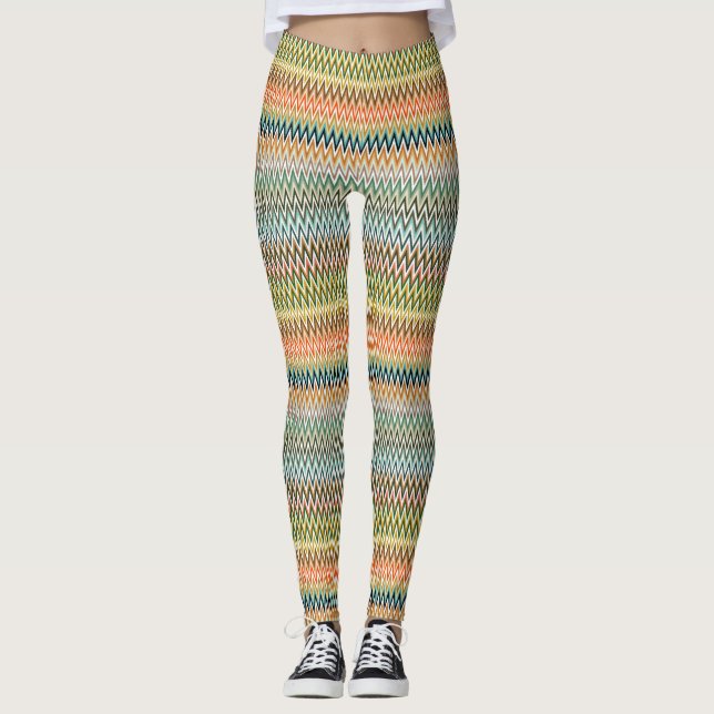 Leggings Motif multicolore Zigzag (Devant)