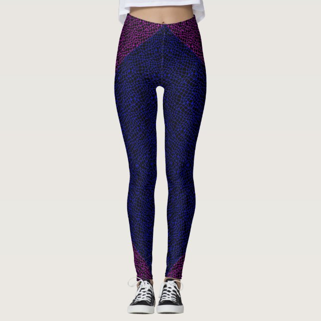 Leggings Motif net 05 Indigo Blue Black BG (Devant)