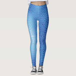 Leggings Motif net dégradé bleu 01