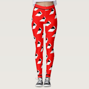 Leggings Motif noir blanc rouge Abstrait absolu