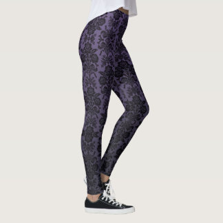 Leggings Motif noir de damassé de dentelle