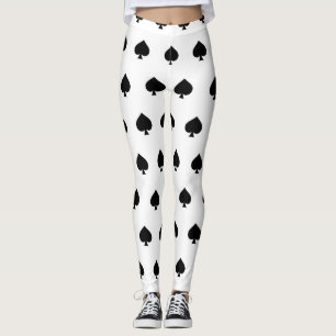 Leggings motif noir de pelles sur le blanc