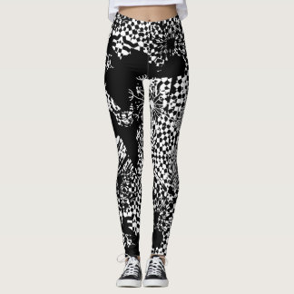 Leggings motif noir et blanc vérificateur