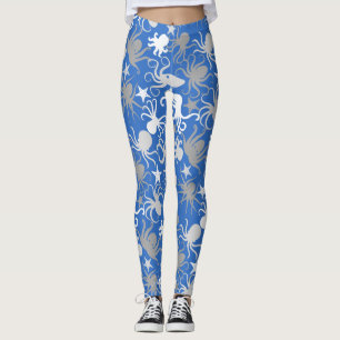 Leggings Motif octopus.b LBlue BG