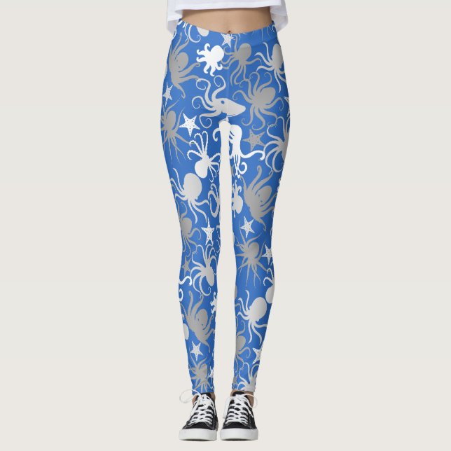 Leggings Motif octopus.b LBlue BG (Devant)