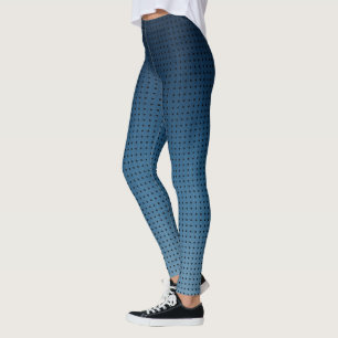 Leggings Motif Ombre Blue Fake Denim et Pois noirs