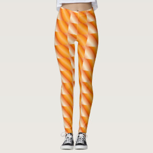 Leggings Motif Orange Deux Tons
