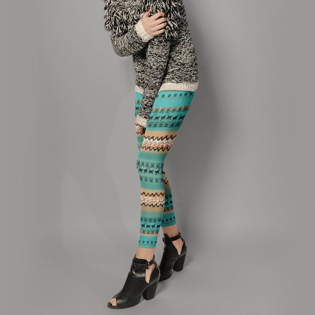 Leggings motif orange turquoise (Créateur téléchargé)