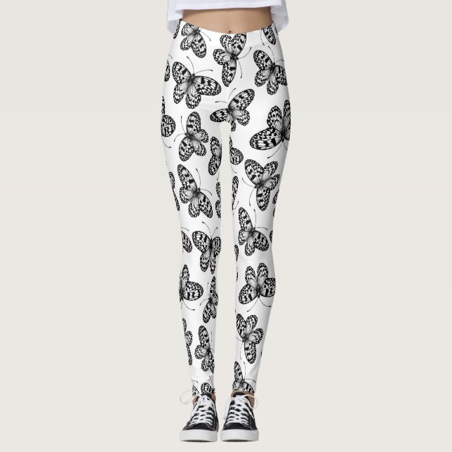 Leggings Motif papillon en papier (Devant)