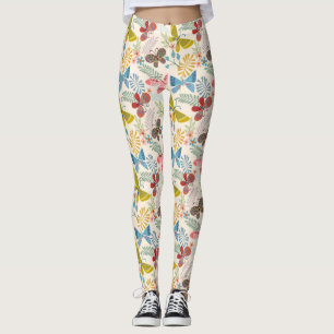 Leggings Motif Papillon Et Feuille