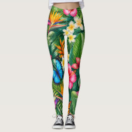 Leggings Motif Papillon Tropical
