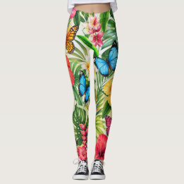 Leggings Motif Papillon Tropical