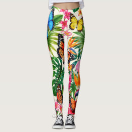 Leggings Motif Papillon Tropical