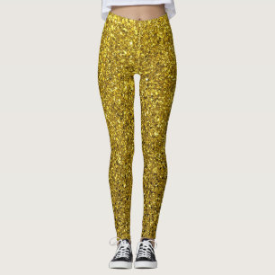 Leggings Motif Parties scintillant or