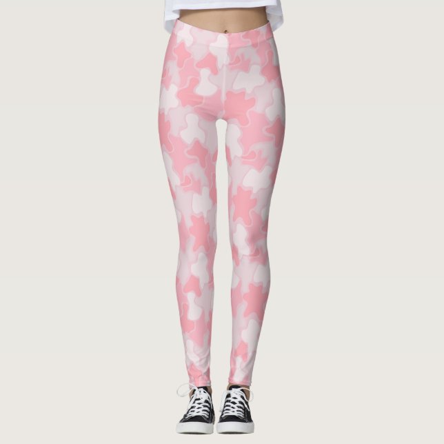 Leggings Motif Pastel Pink Blobs (Devant)
