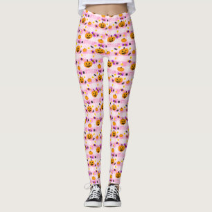 Leggings Motif pastel Pink Halloween