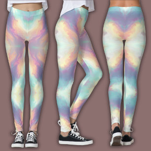 Leggings Motif Pastel Psychédélique Nébuleuse Iridescente