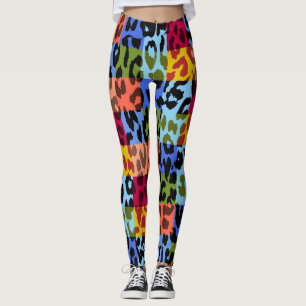 Leggings Motif peau de léopard coloré #19