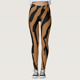 Leggings Motif Peau de Tigre Lignes Abstraites Rayures d'An