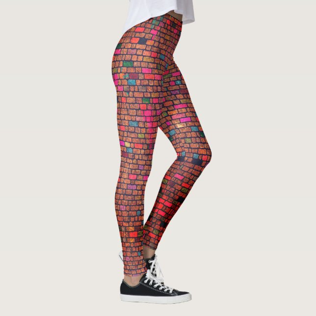 Leggings Motif peint urbain moderne de briques (Droite)