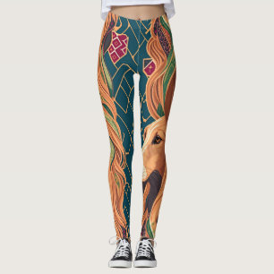 Leggings Motif personnalisé en mosaïque de Hound afghane