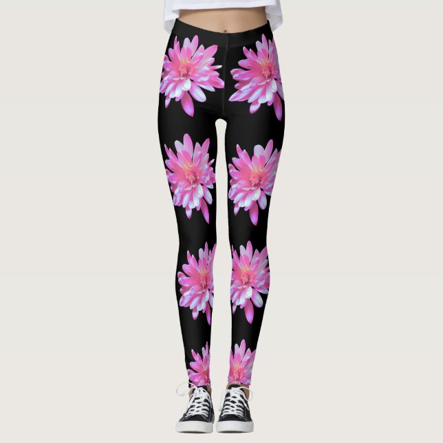 Leggings Motif photo Pink Daisy (Devant)
