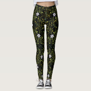 Leggings motif plante.10b BG noir