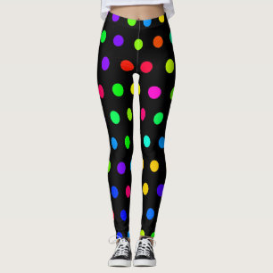 Leggings Motif Pois arc-en-ciel mou