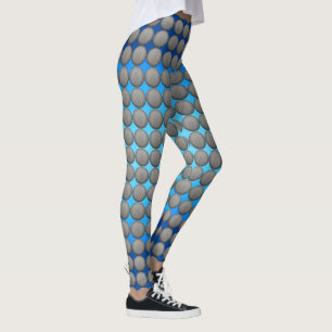 Leggings Motif Pois bleu et gris