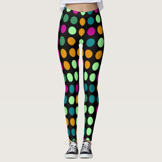 Leggings Motif Pois couleur rétro #23 (Devant)