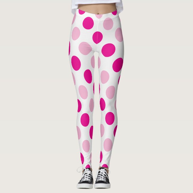 Leggings Motif pois rose (Devant)