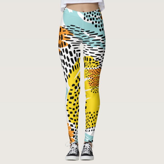 Leggings Motif Poster de animal Abstrait (Devant)