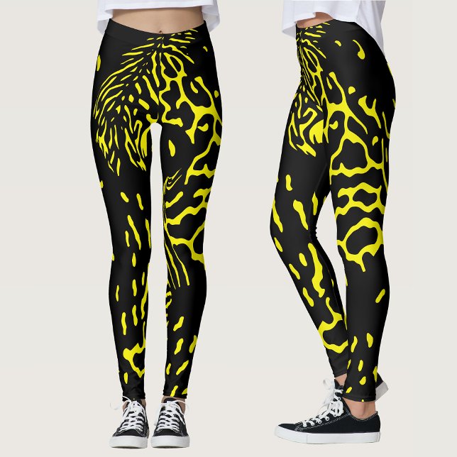 Leggings Motif Poster de animal Abstrait noir cool (Créateur téléchargé)