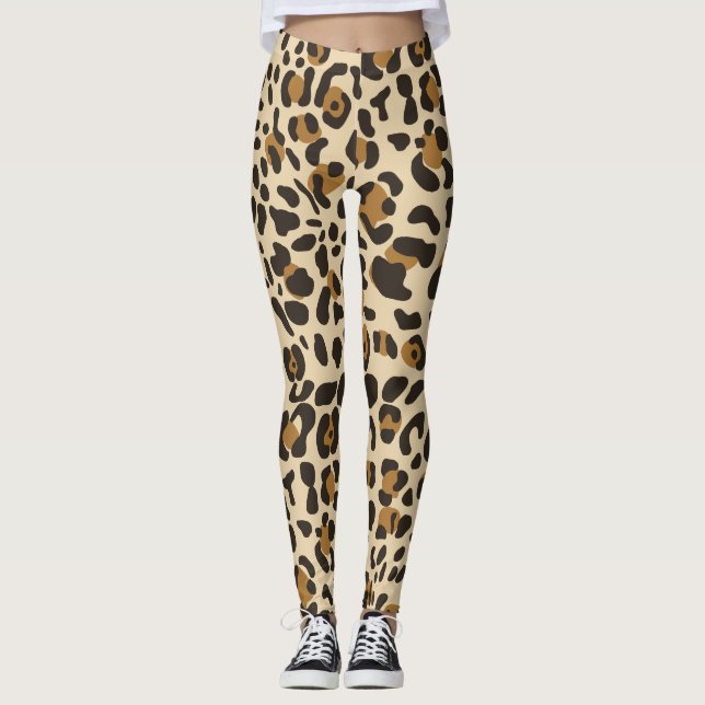 Leggings Motif Poster de animal Leopard Jaguar (Devant)