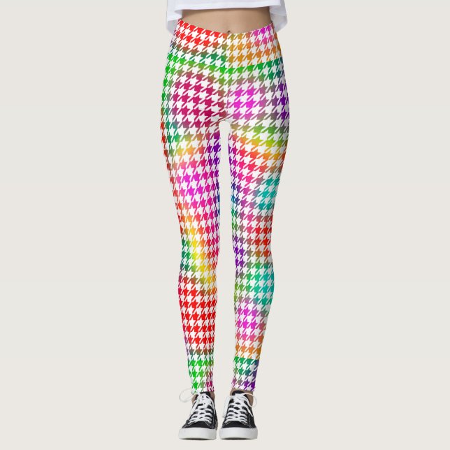 Leggings Motif psychédélique de Houndstooth (Devant)