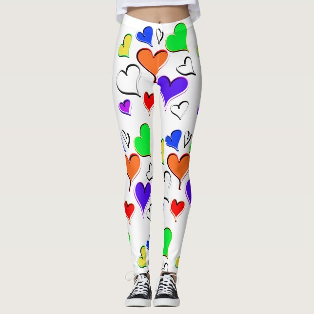 Leggings Motif Rainbow Hearts (Devant)