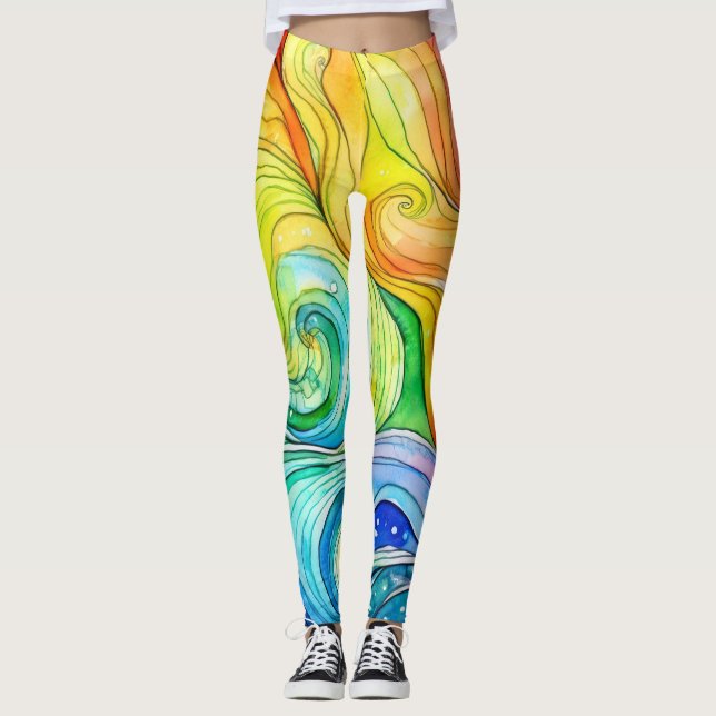Leggings Motif Rainbow Swirl (Devant)