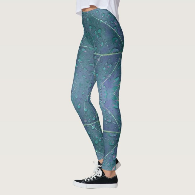 Leggings Motif Raindrops en bleu (Gauche)