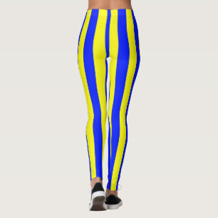 Leggings Motif rayé jaune et bleu Coloured
