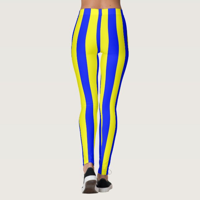 Leggings Motif rayé jaune et bleu Coloured (Dos)
