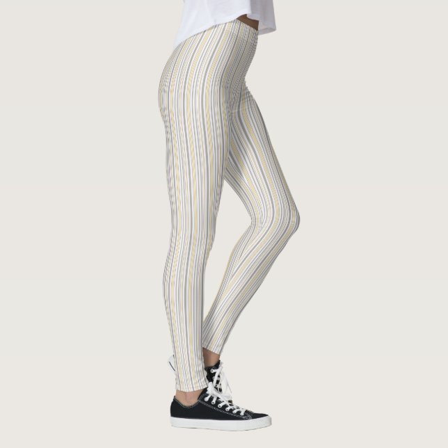 Leggings Motif rayé jaune et tan (Droite)
