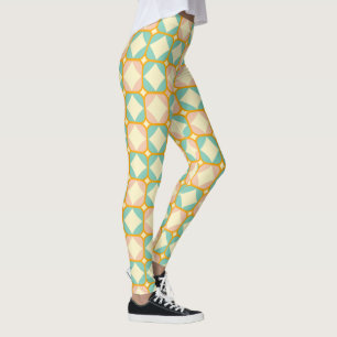 Leggings Motif rétro continu avec des carrés arrondis